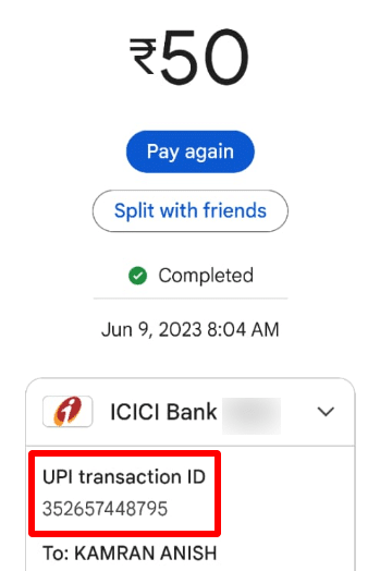 UTR Example Screenshot